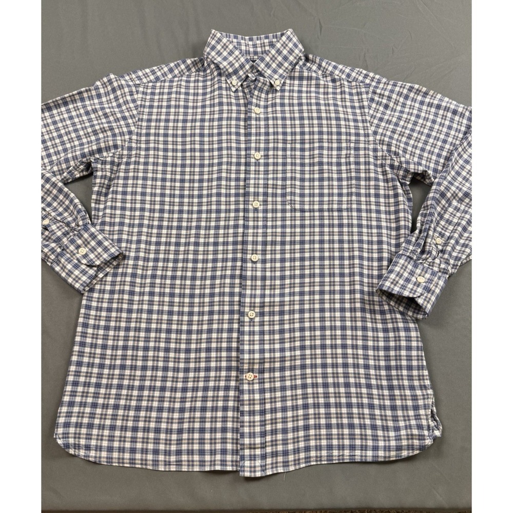 Daniel Cremieux‎ Men's Small 100% Rayon Shirt Blue Plaid Lightweight Western